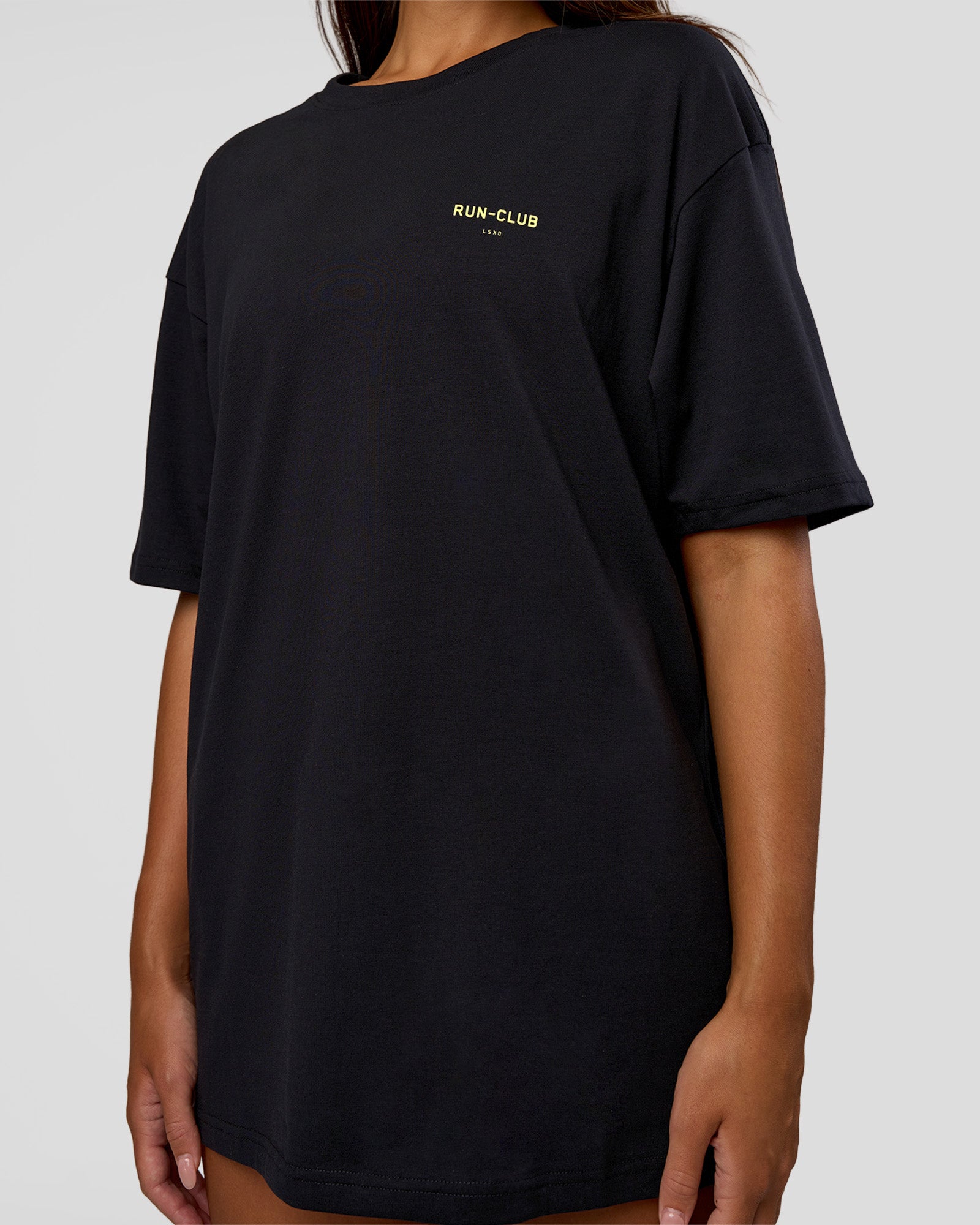 Unisex RUN CLUB FLXCotton Tee Oversize - Black-Yellow Fizz | LSKD