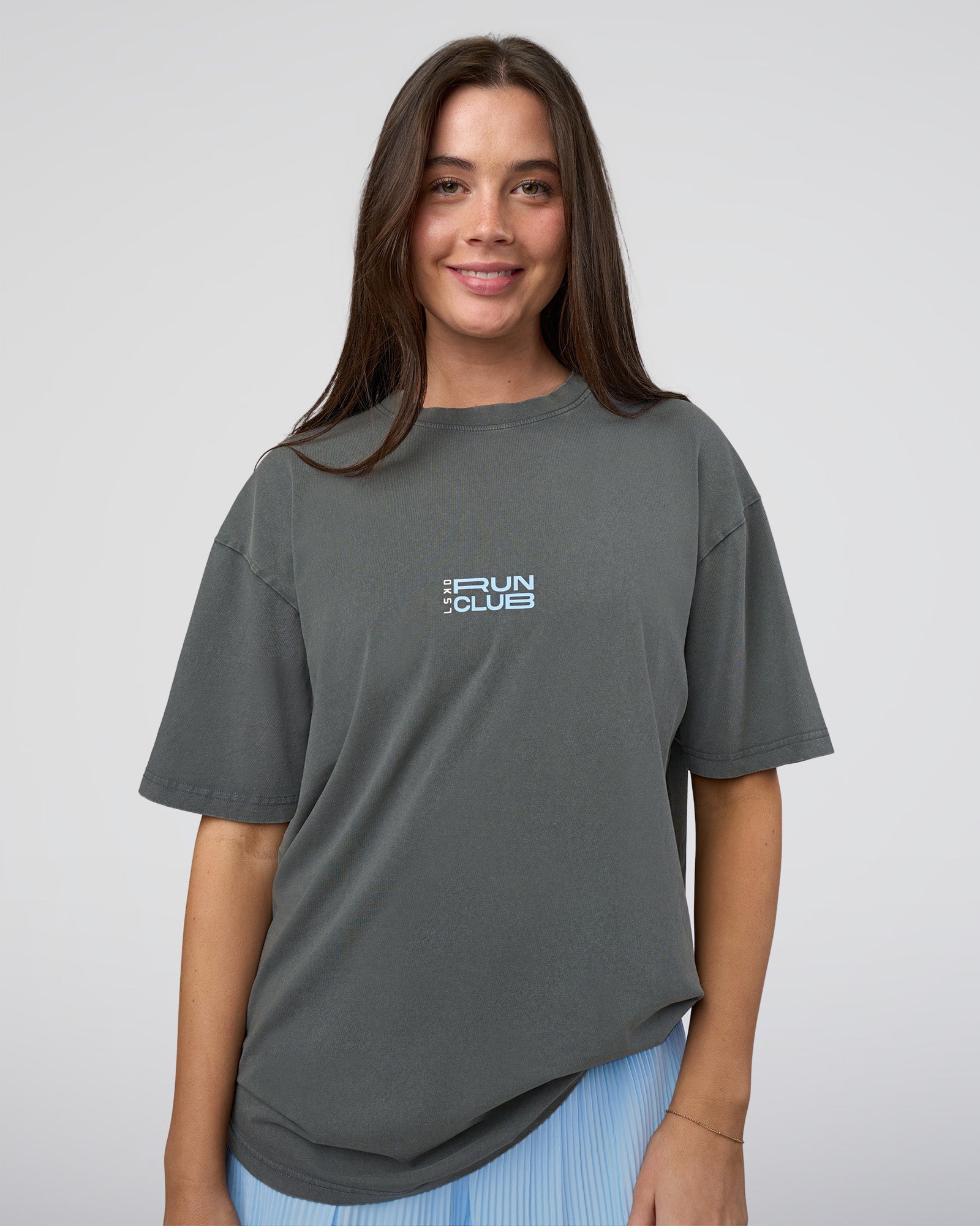 Runner's FLXCotton Oversized Tee - Dark Storm Washed-Open Air