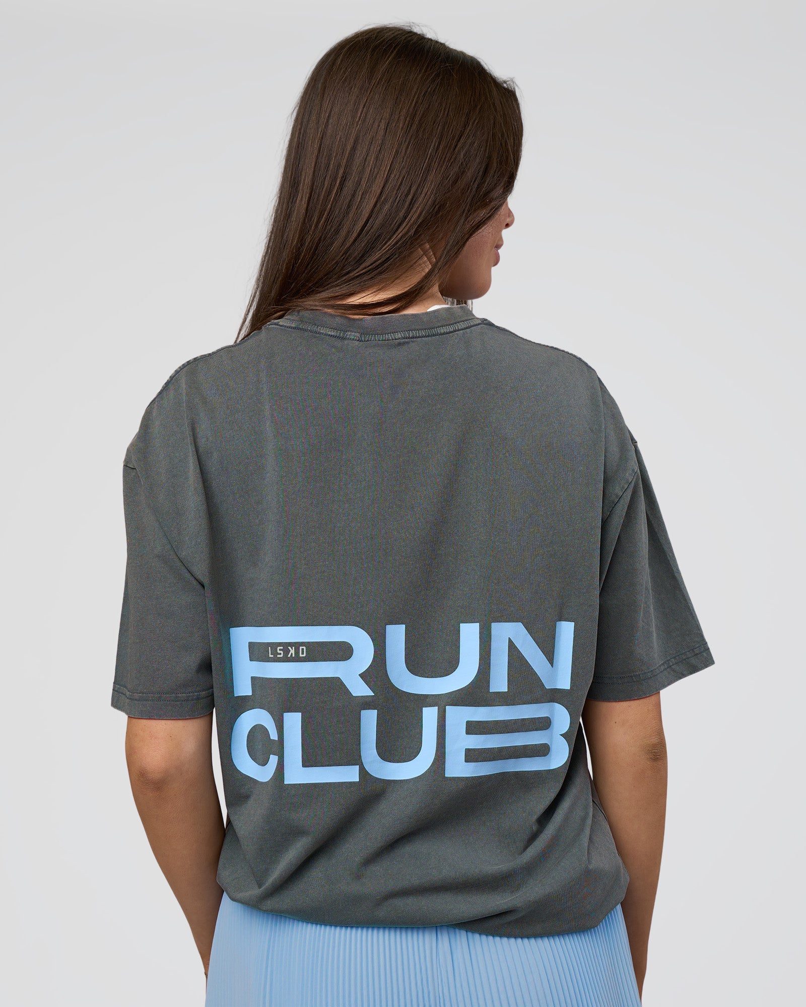 Runner's FLXCotton Oversized Tee - Dark Storm Washed-Open Air