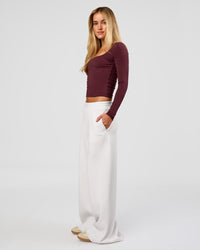 Woman wearing Show It Off Long Sleeve Top in Cherry Lacquer | Model:Issy | Size:XS | Thumbnail Index: 3