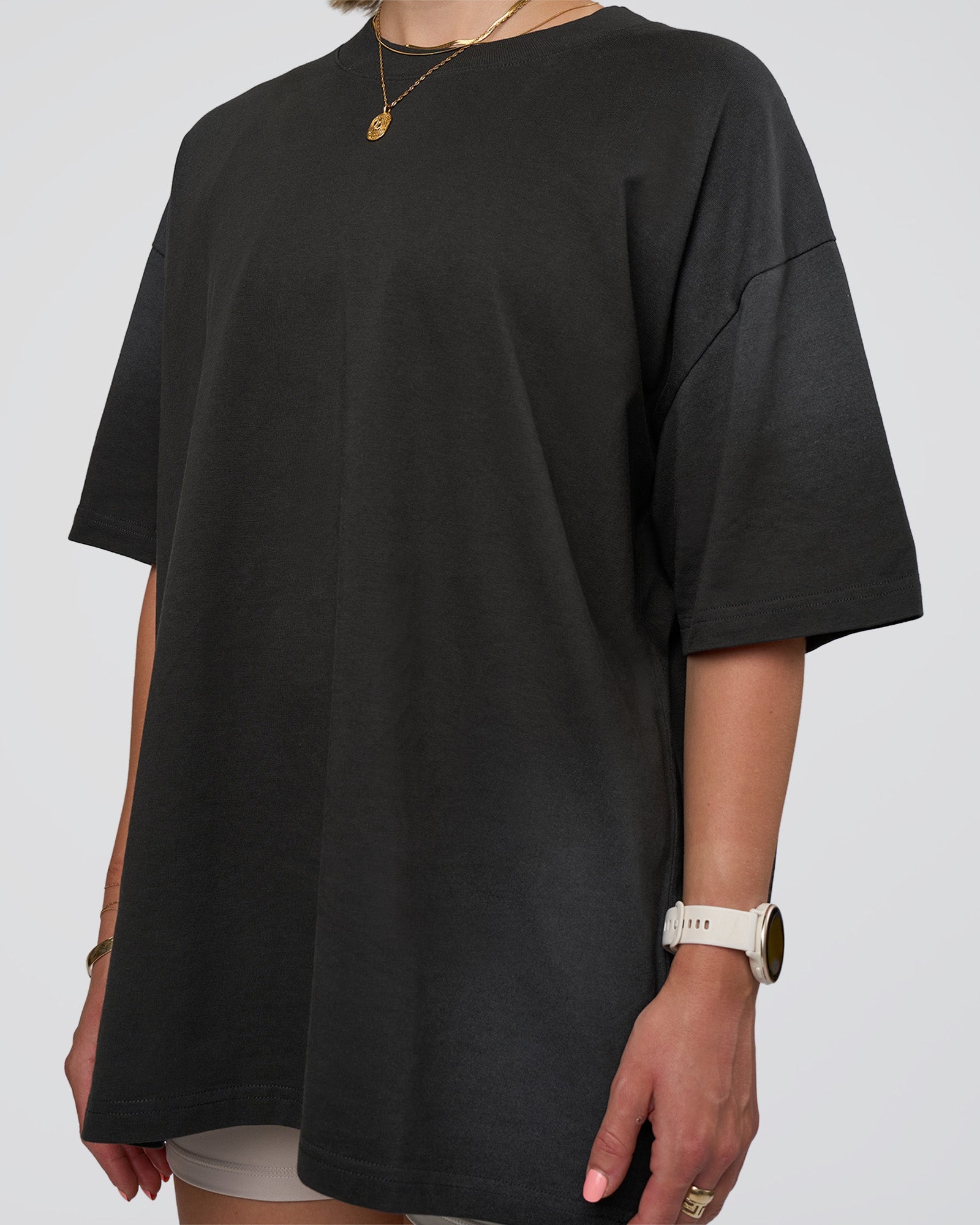 Spray Heavyweight Unisex Oversized Tee - Charcoal Washed | LSKD