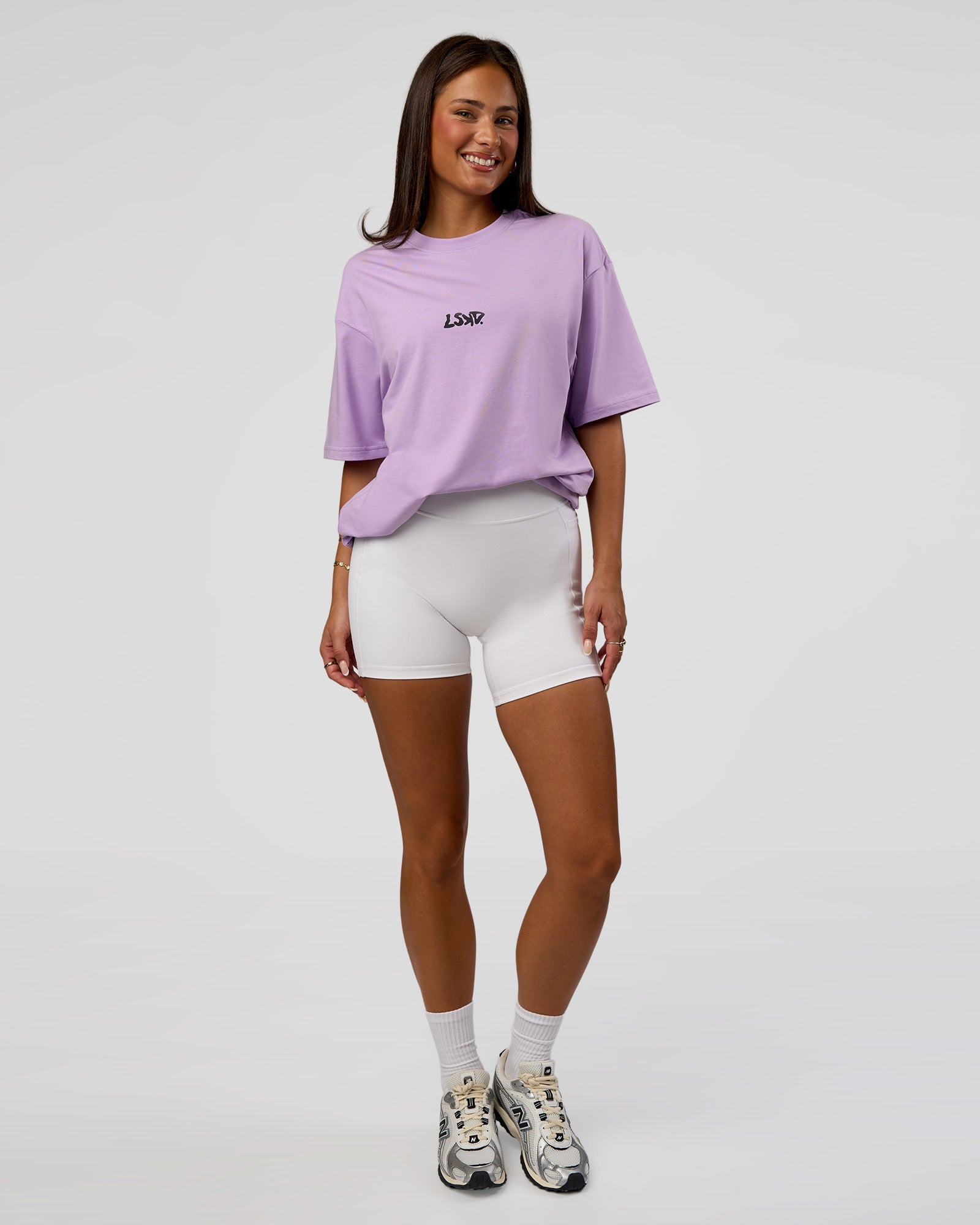 Standard Issue FLXCotton Oversized Tee - Pale Lilac-Black | LSKD