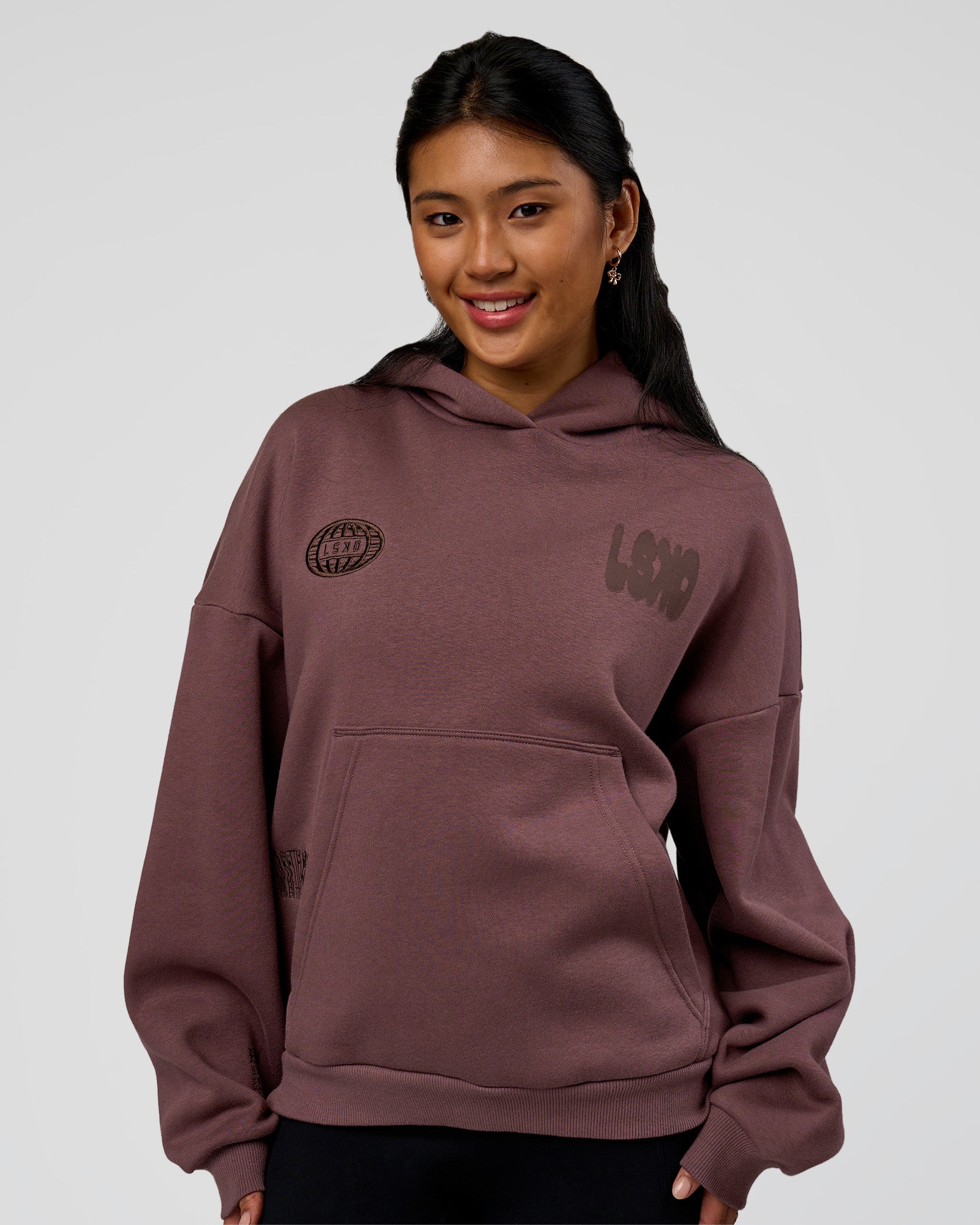 Static Grit Unisex Boxy Hoodie - Cocoa Powder-Hot Chocolate | LSKD