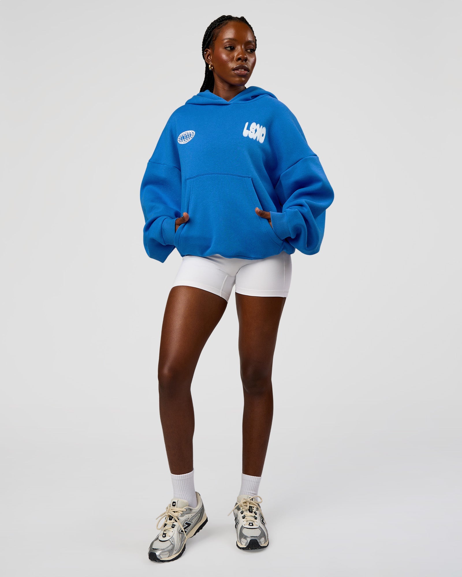 Static Grit Unisex Boxy Hoodie - Palace Blue-White | LSKD – LSKD US