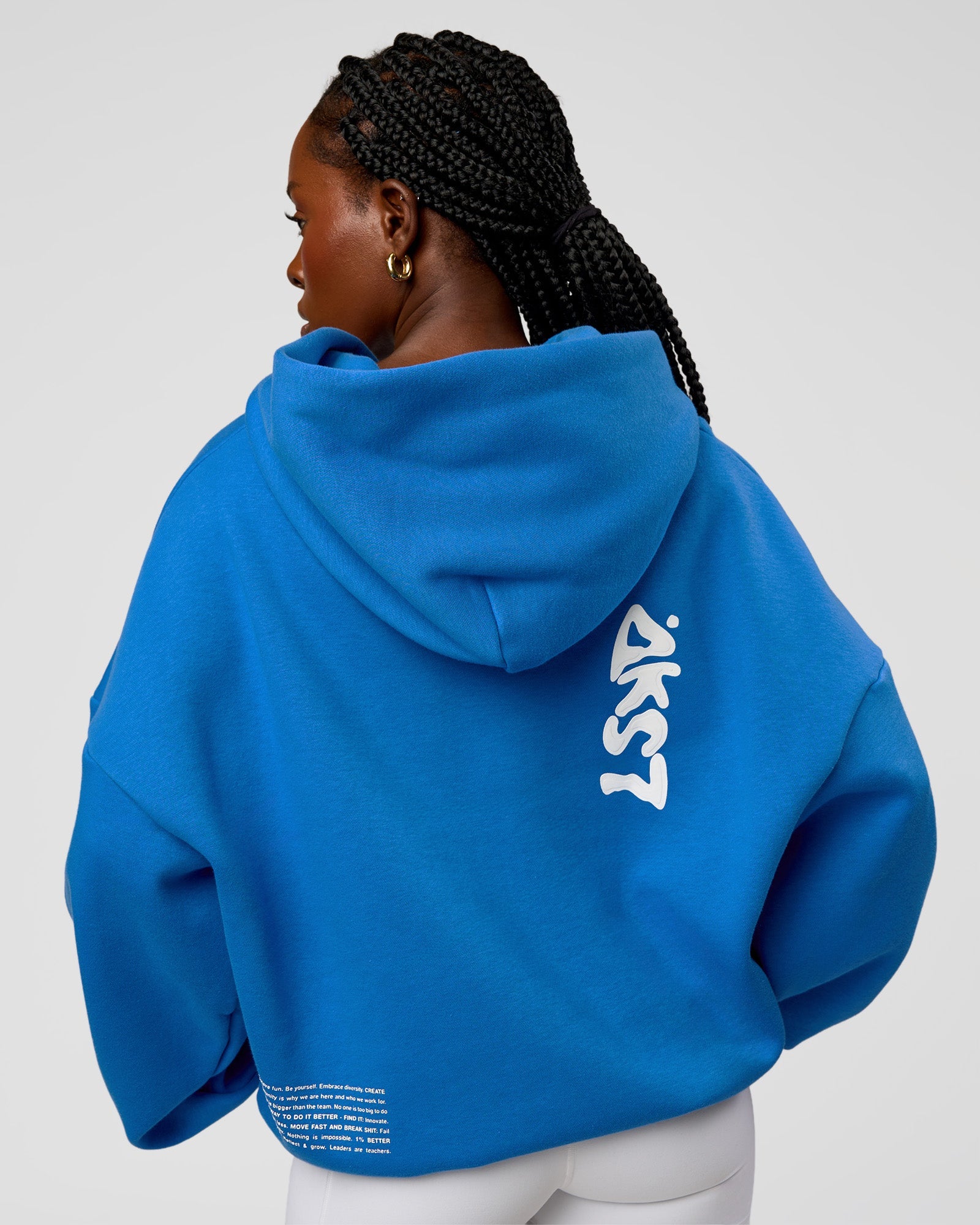 Static Grit Unisex Boxy Hoodie - Palace Blue-White | LSKD – LSKD US