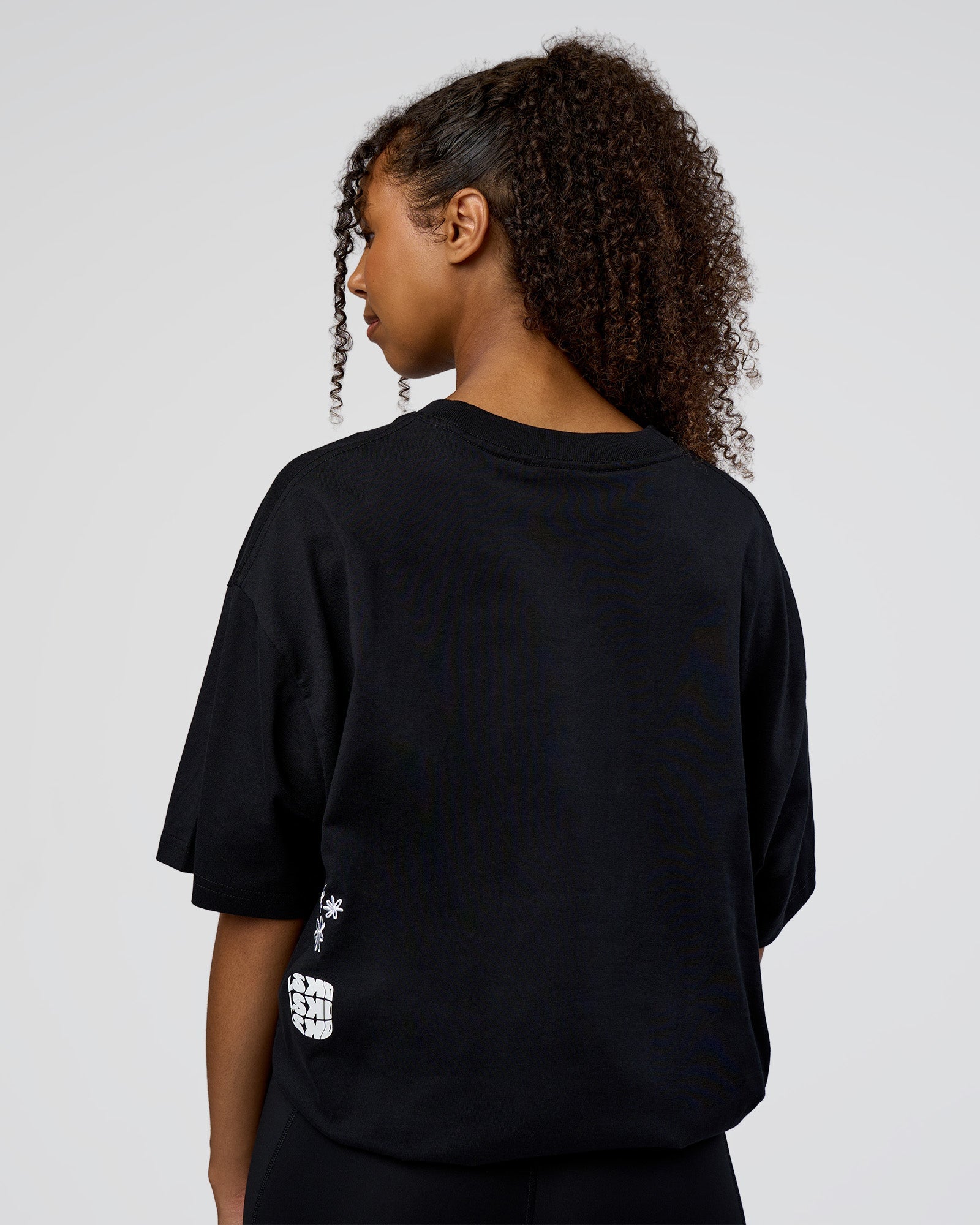 Sticker Heavyweight Oversized Tee - Black-White | LSKD – LSKD US