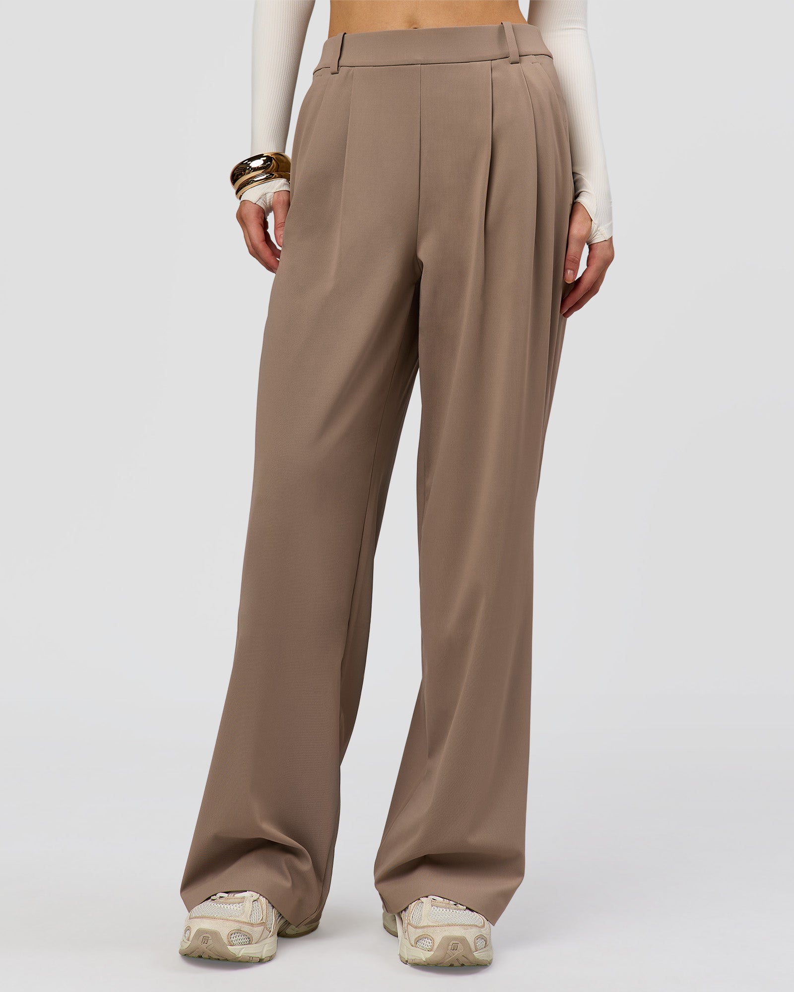 StretchShift Wide Leg Pant - Taupe Ash | LSKD – LSKD US
