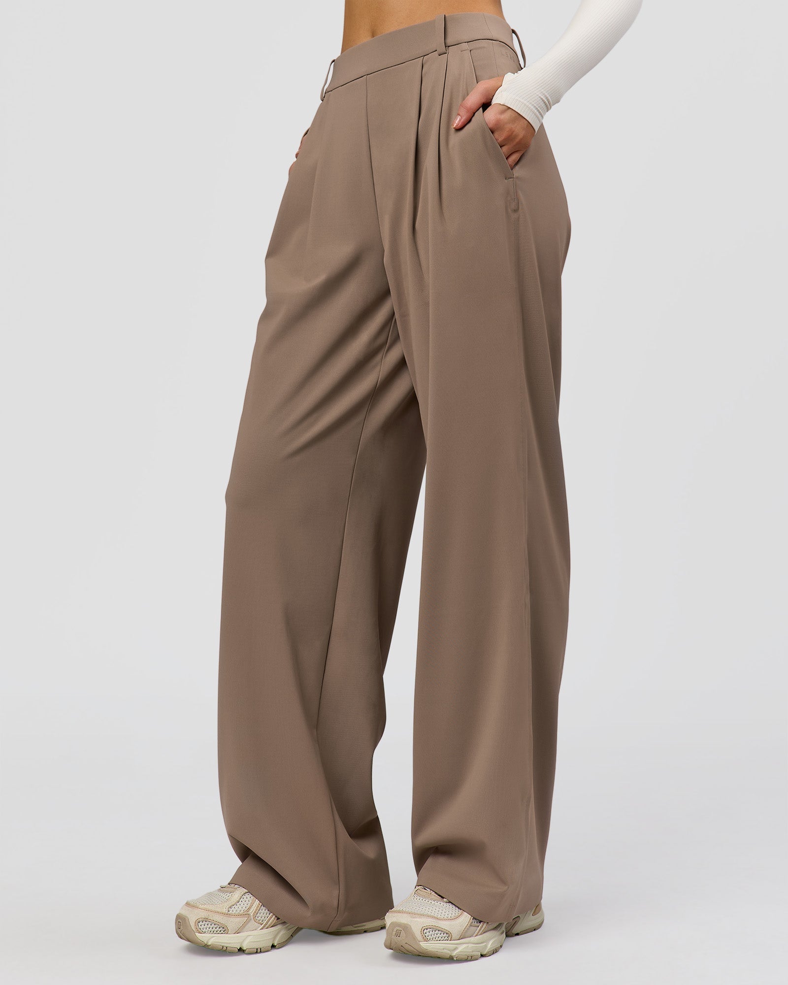 StretchShift Wide Leg Pant - Taupe Ash | LSKD – LSKD US