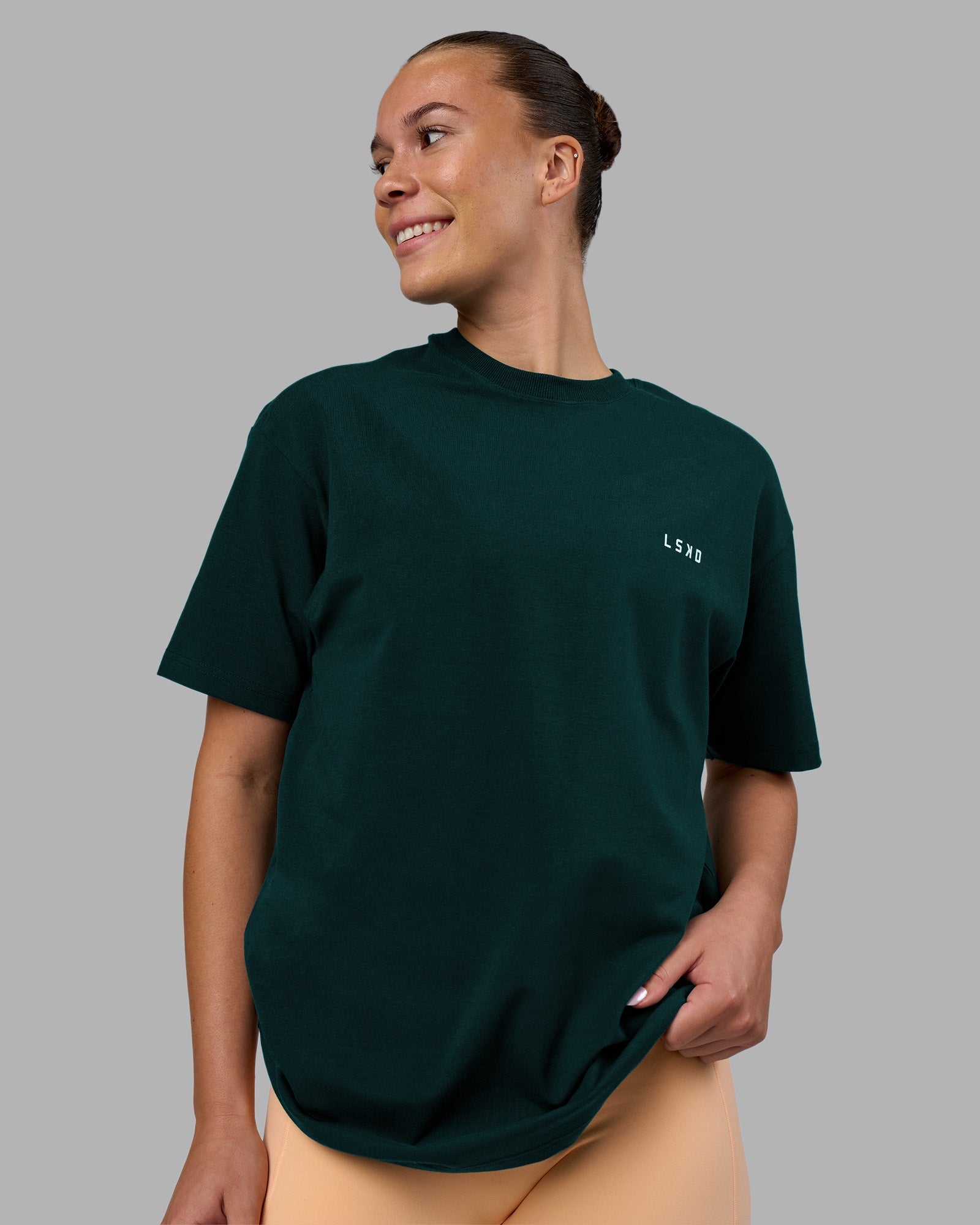 Think Strong Heavyweight FLXCotton Tee Oversize - Dark Moss-Off