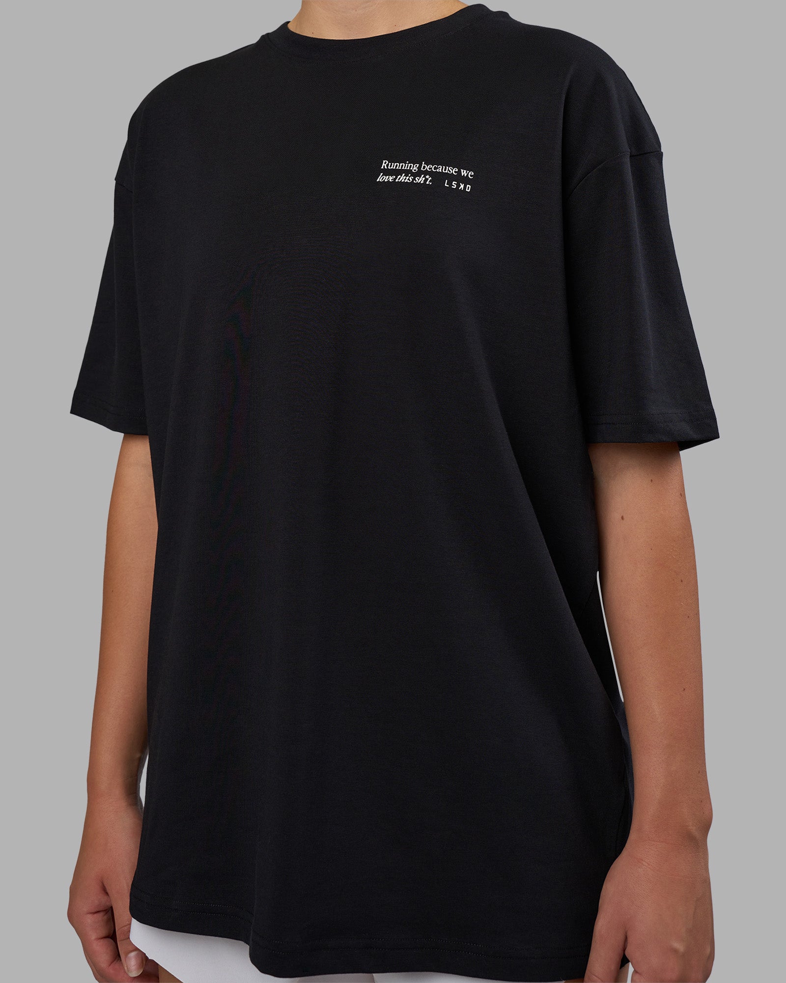 Today's Run FLXCotton Oversized Tee - Black-White | LSKD – LSKD US