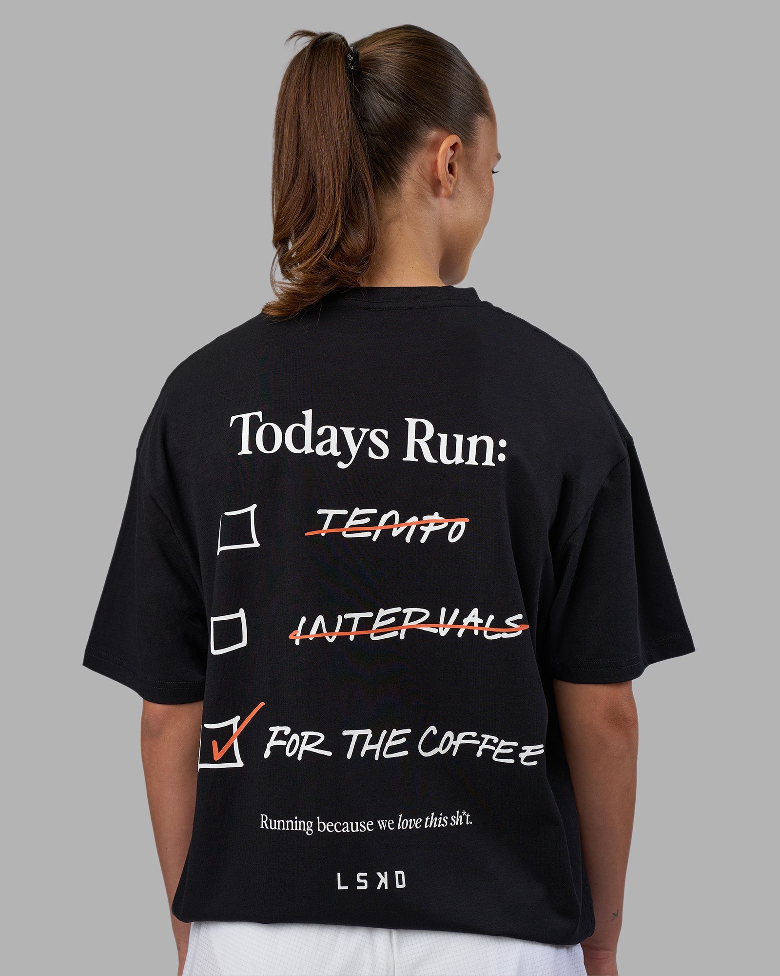 Today's Run FLXCotton Oversized Tee - Black-White | LSKD – LSKD US