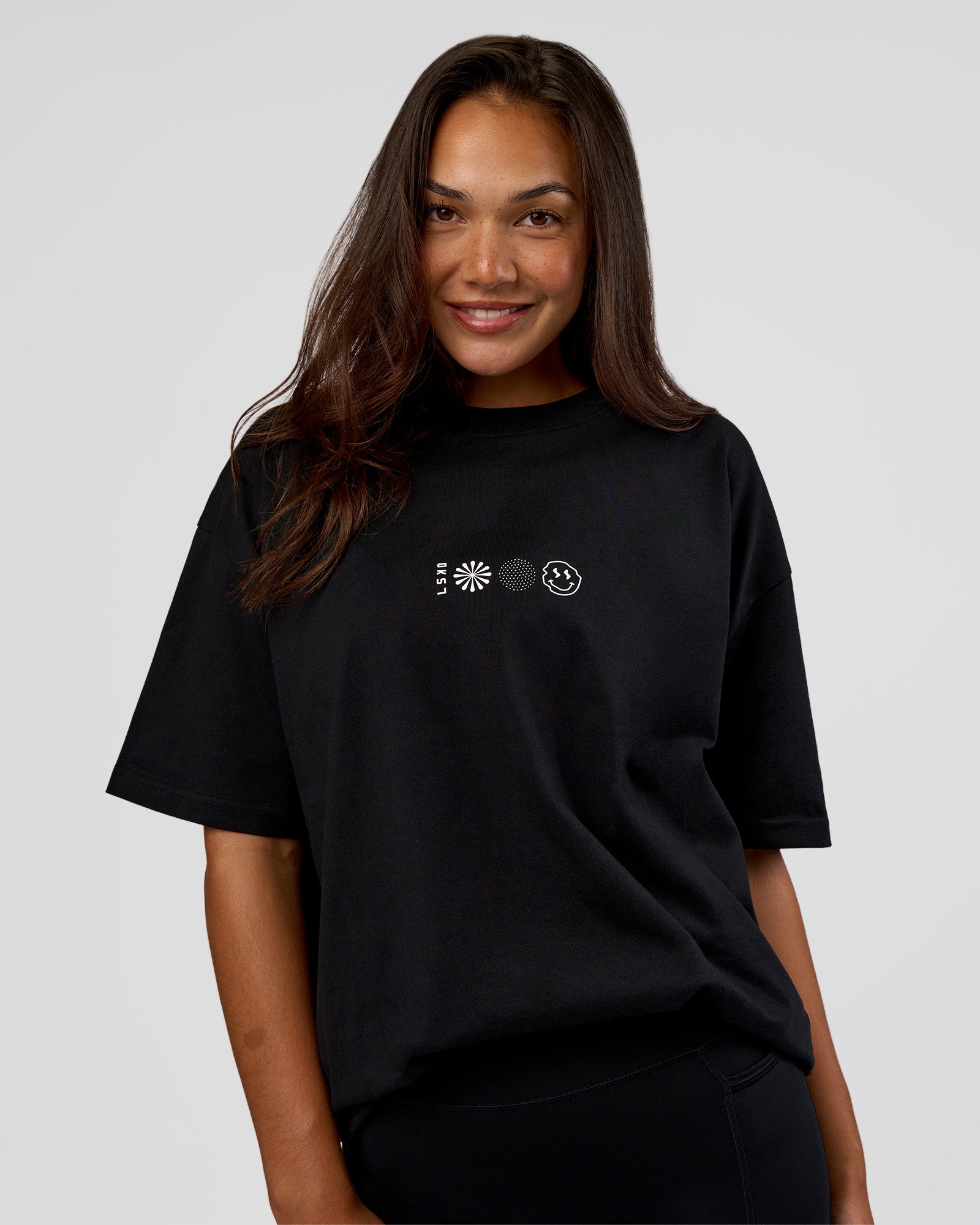 Trust The Process Heavyweight Unisex Oversized Tee - Black-White