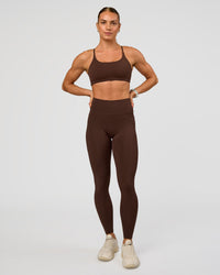 Woman wearing Twist Sports Bra - Hot Chocolate | Model:Maja | Size:XS | Thumbnail Index: 5