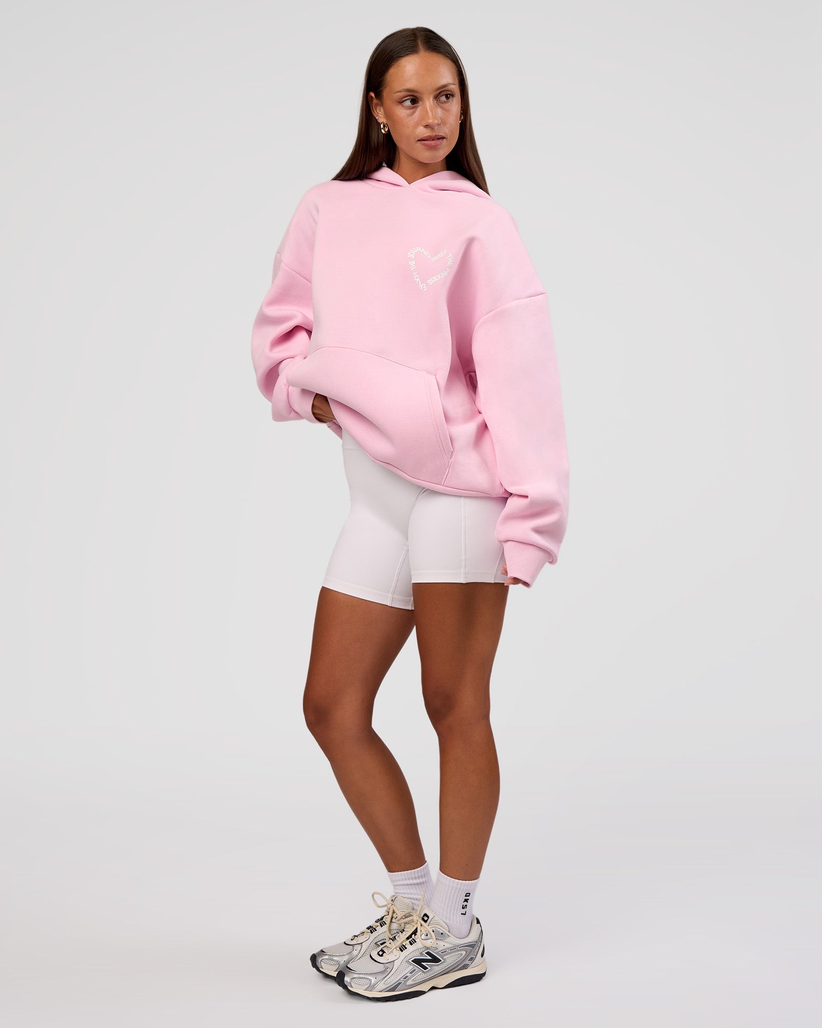Unisex Love The Process Oversize Hoodie - Marshmallow-White | LSKD
