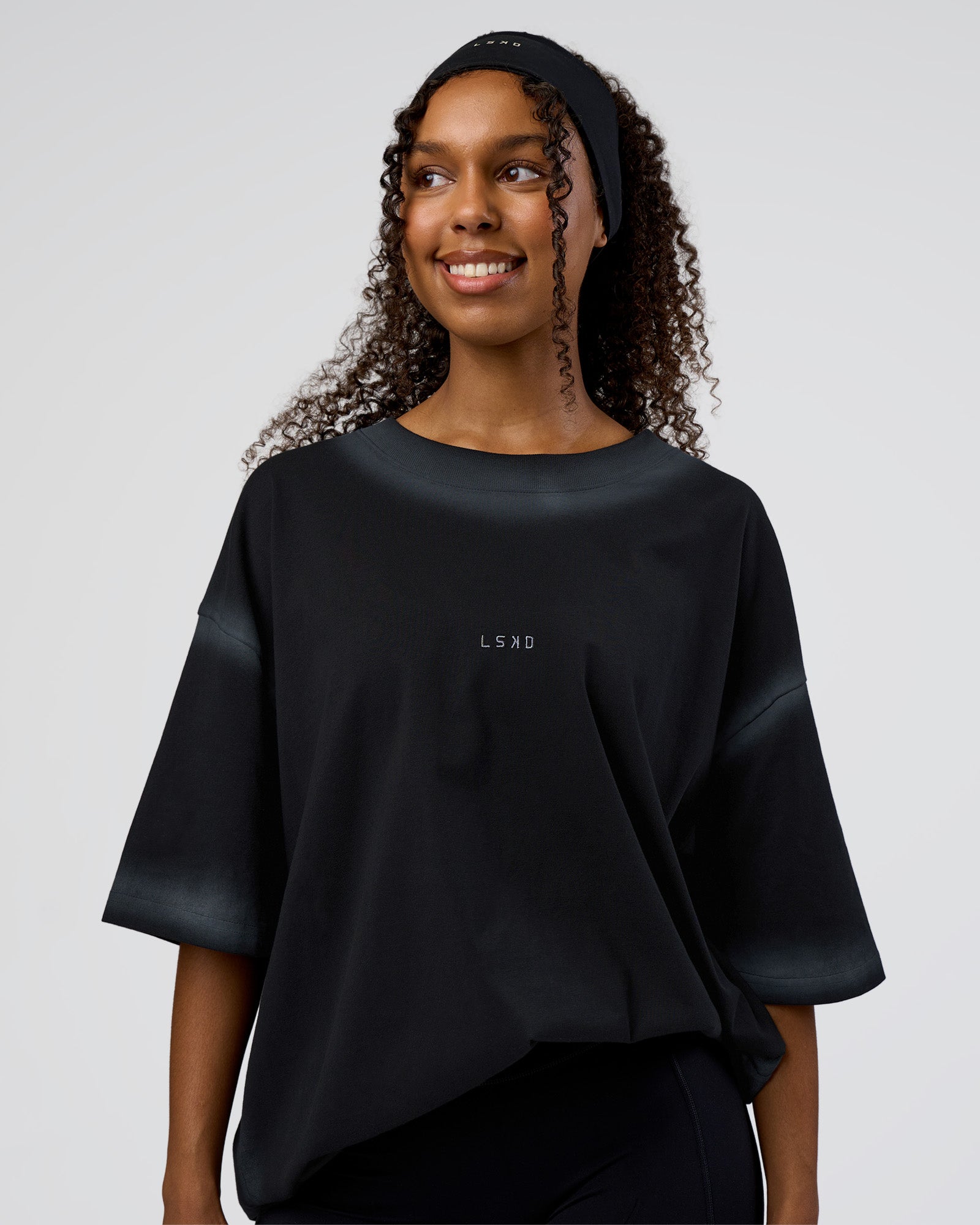 Urban Blur Heavyweight Unisex Oversized Tee - Black-Dark Storm
