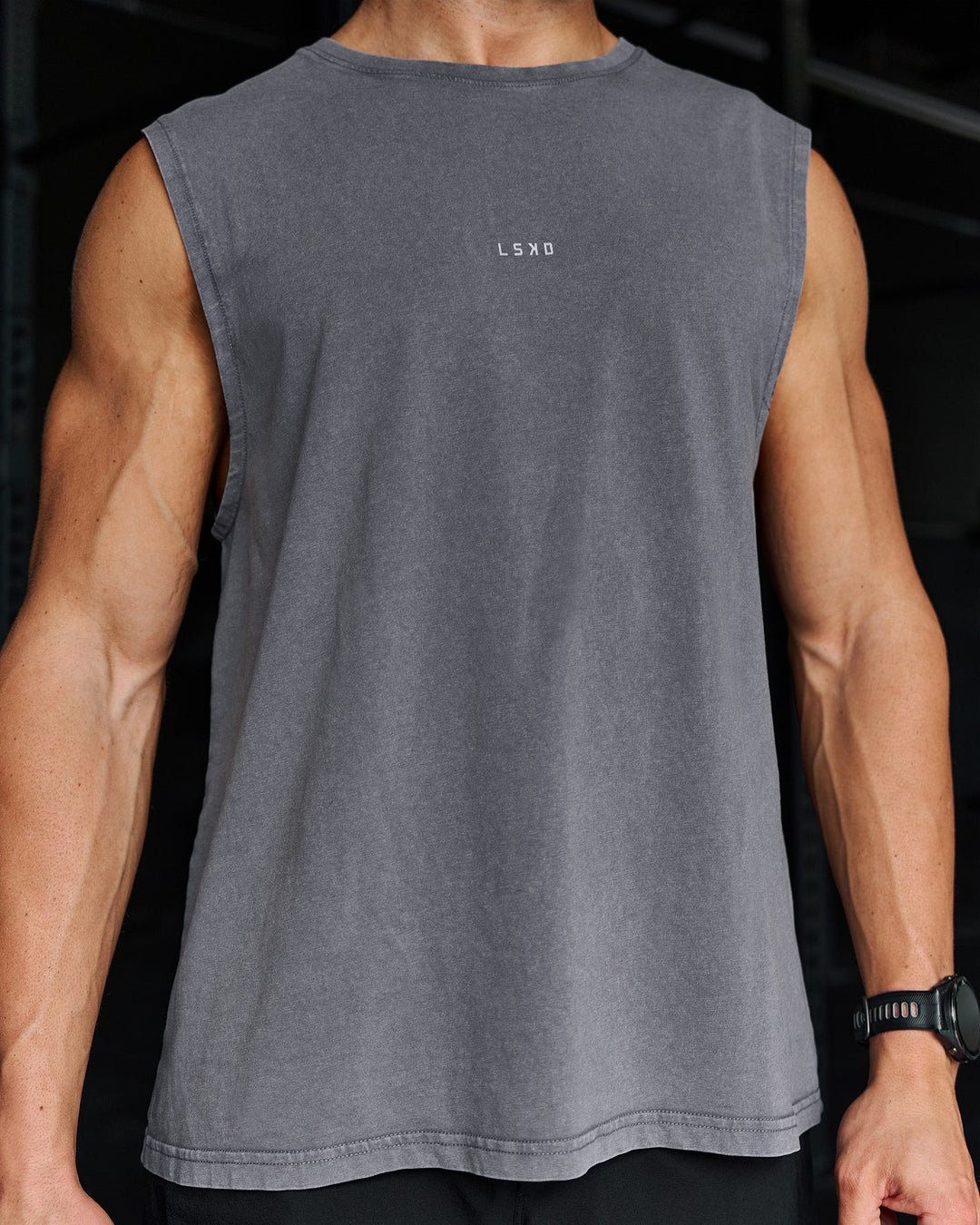 Campaign image of Base FLXCotton Tank Regular Fit -8cm - Dark Storm Washed - view 8