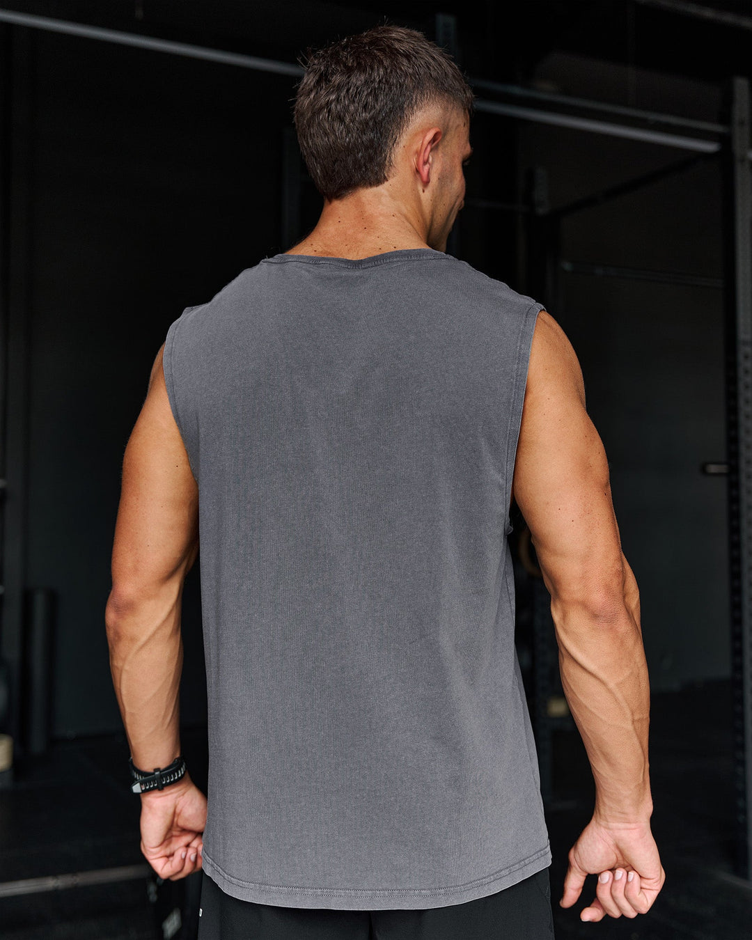 Campaign image of Base FLXCotton Tank Regular Fit -8cm - Dark Storm Washed - view 9