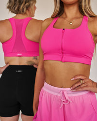 Campaign image of Empowered Sports Bra - Ultra Pink | Thumbnail Index: 5