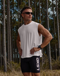 Man wearing Motionline Boxy Tank - White