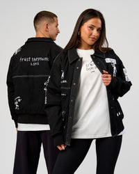 Duo wearing Andrew J. Steel x LSKD Bomber Jacket - Black | Model:Jaiden | Size:L | Model:Bianca | Size:S | Thumbnail Index: 0