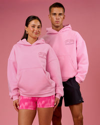 Duo wearing BCAM Heavyweight Boxy Hoodie - Pink Rose | Model:Bianca | Size:S | Model:Albert | Size:M | Thumbnail Index: 0