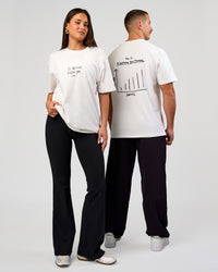 Duo wearing Andrew J. Steel x LSKD Heavyweight FLXCotton Oversized Tee - White | Model:Bianca | Size:XS | Model:Jaiden | Size:L | Thumbnail Index: 0