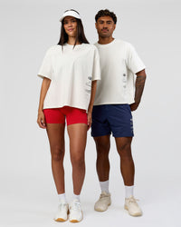 Duo wearing Greatest of All Time Heavyweight FLXCotton Boxed Tee - Off White Washed | Model:Rhiley| Size:XS | Model:Xav | Size:L | Thumbnail Index: 2