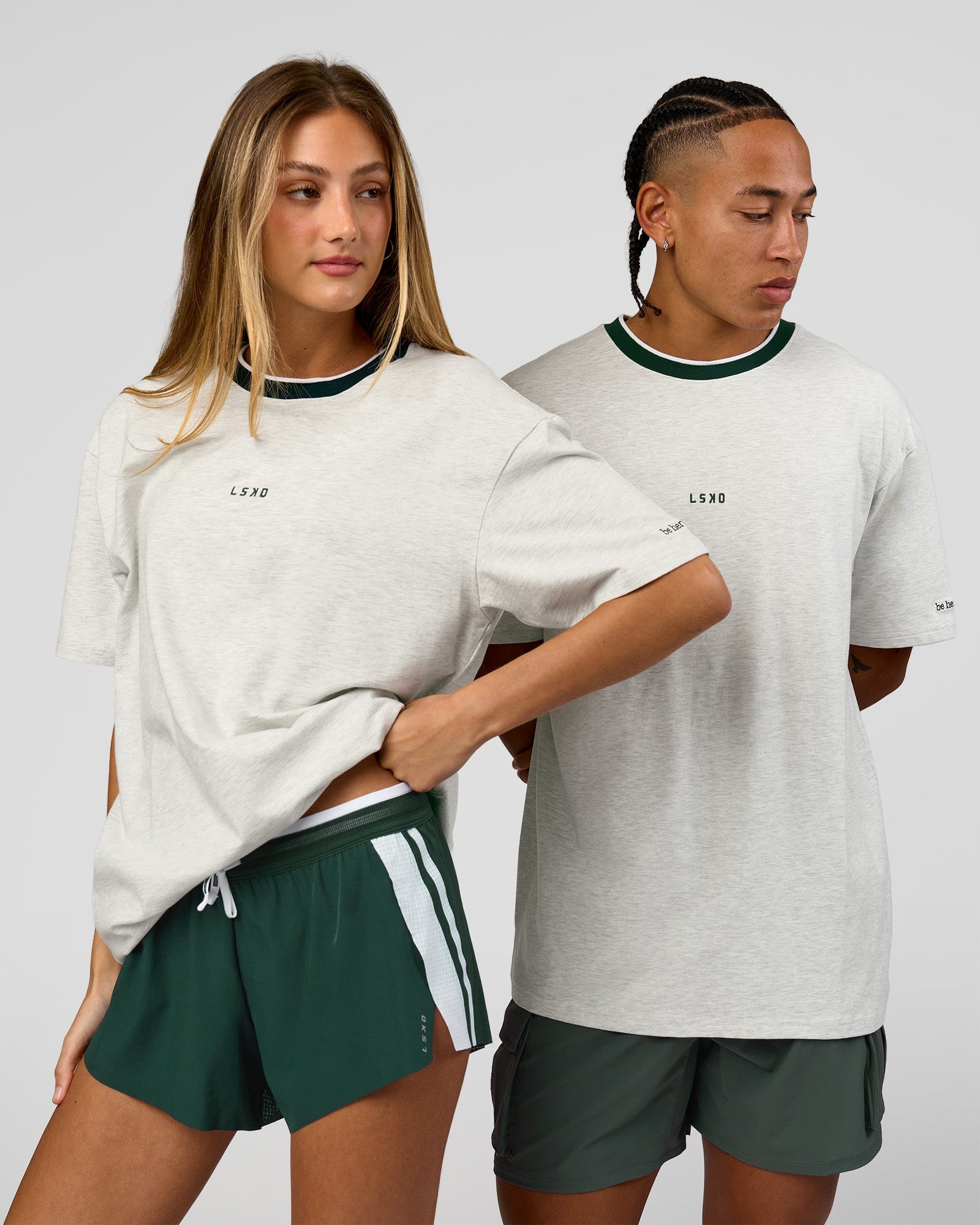 Be Here Now Heavyweight FLXCotton Tee Oversize - Silver Marl