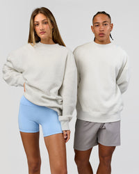 Duo wearing Strong is Beautiful Oversized Sweater - Silver Marl | Model:Georgia | Size:XS | Model:Malebo | Size:M | Thumbnail Index: 7