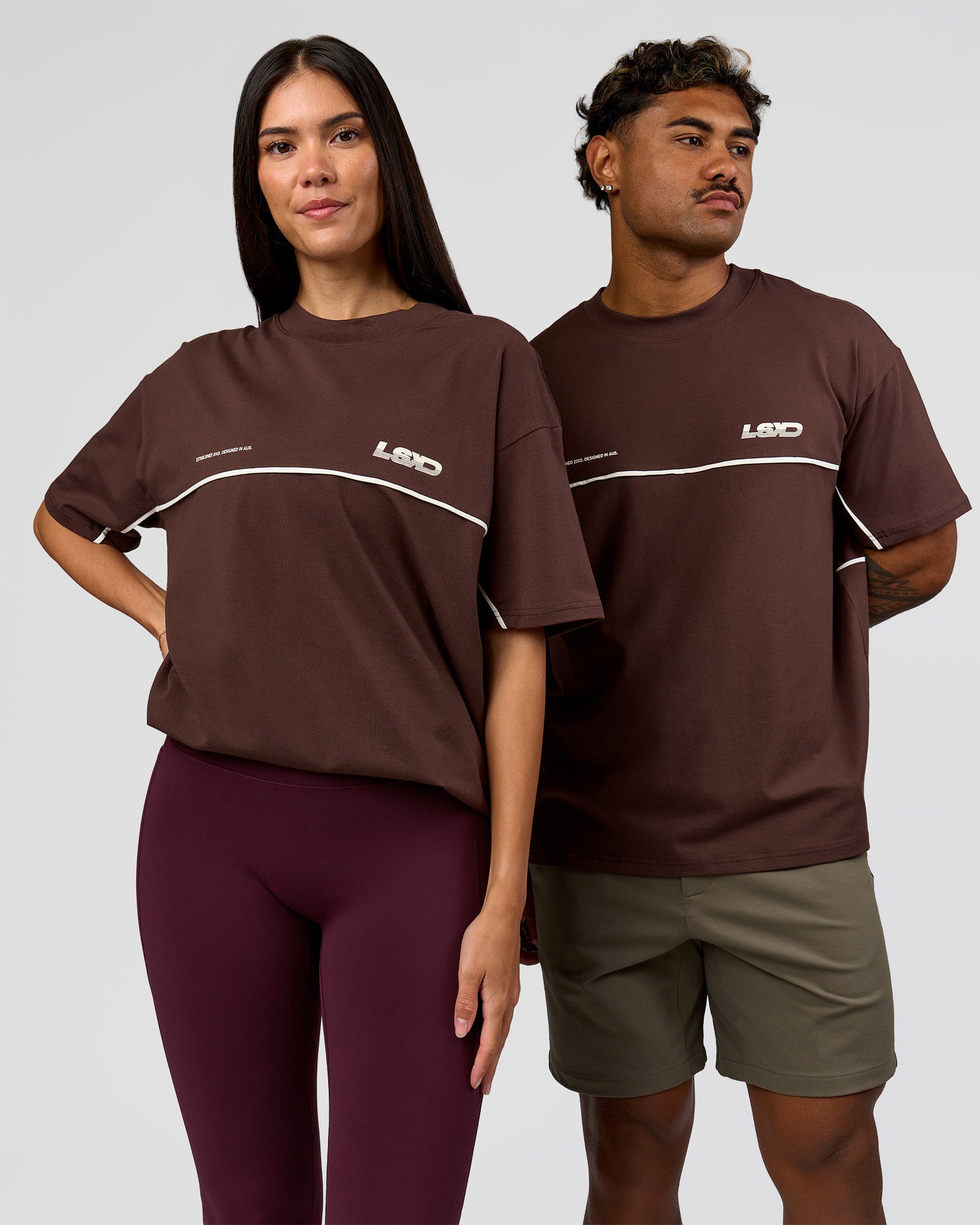 cotton Inline Heavyweight FLXCotton Oversized Tee - Hot Chocolate-Off