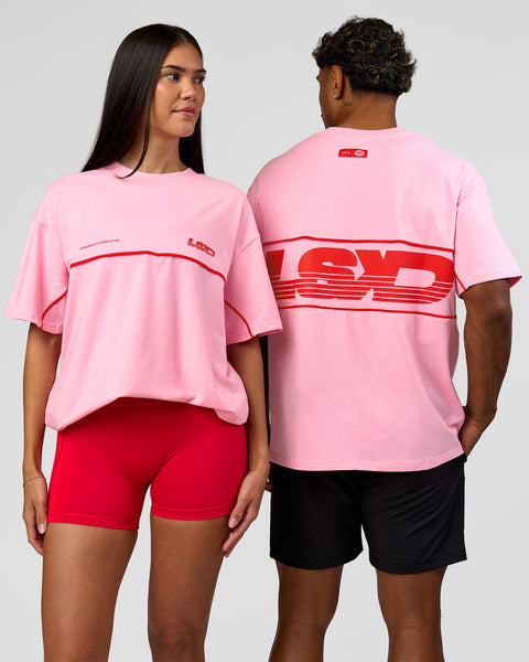 Inline Heavyweight FLXCotton Oversized Tee - Pink Rose-Flame