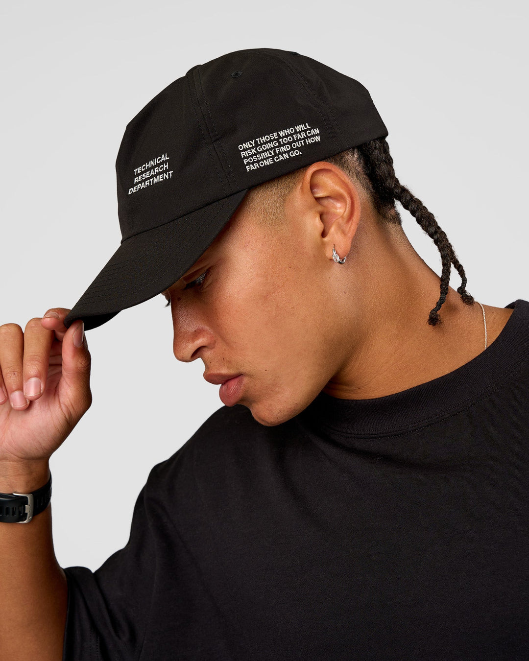 man wearing LSKD TRD CAP - Black-Off White