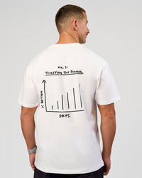 Man wearing Andrew J. Steel x LSKD Heavyweight FLXCotton Oversized Tee - White | Model:Jaiden | Size:L | Thumbnail Index: 4