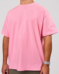 Man wearing Bree Heavyweight Oversized Tee - Pink Rose | Model:Jaiden | Size:L | Thumbnail Index: 5