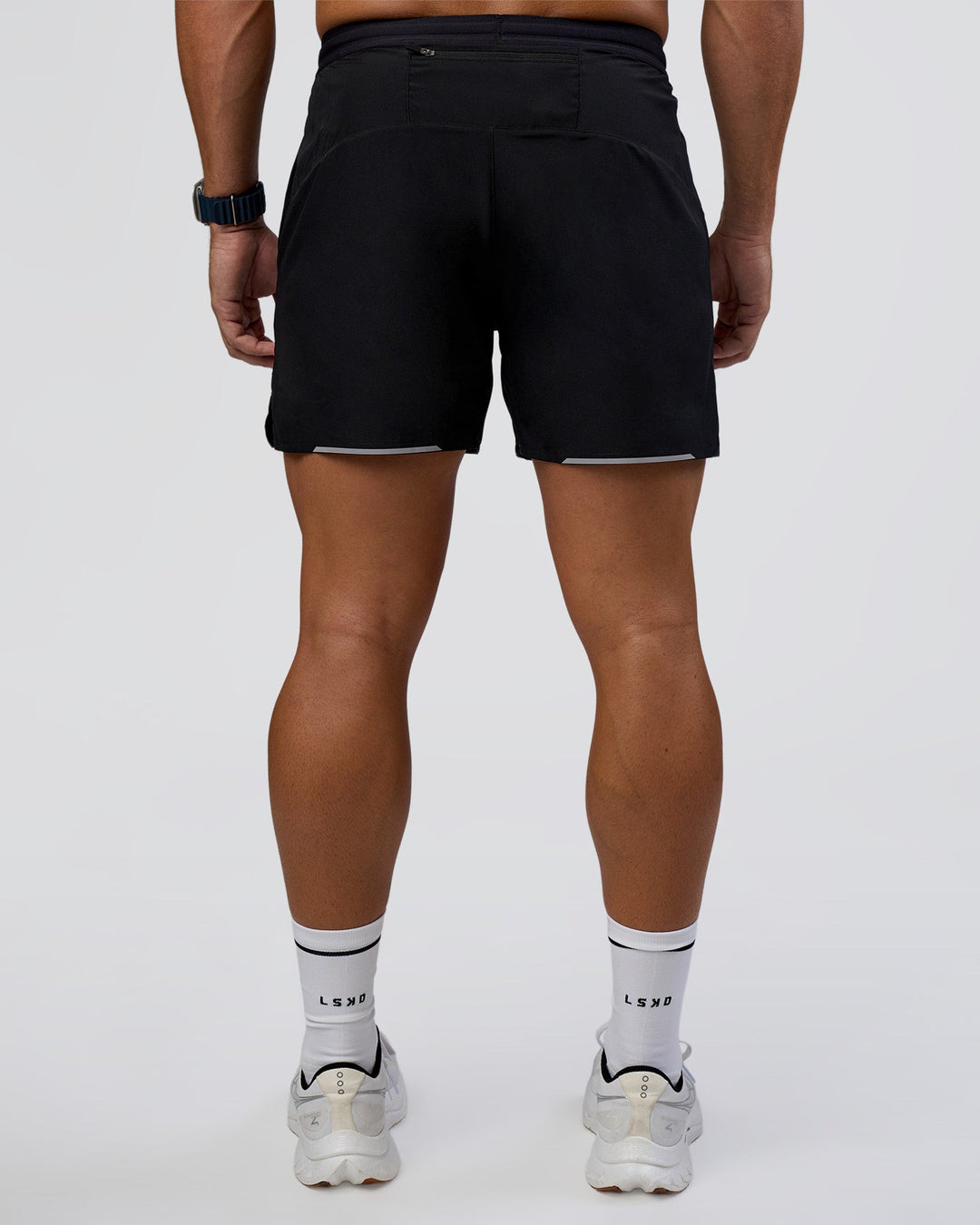 Pace 5" Lined Running Short - Black-Reflective - view 4