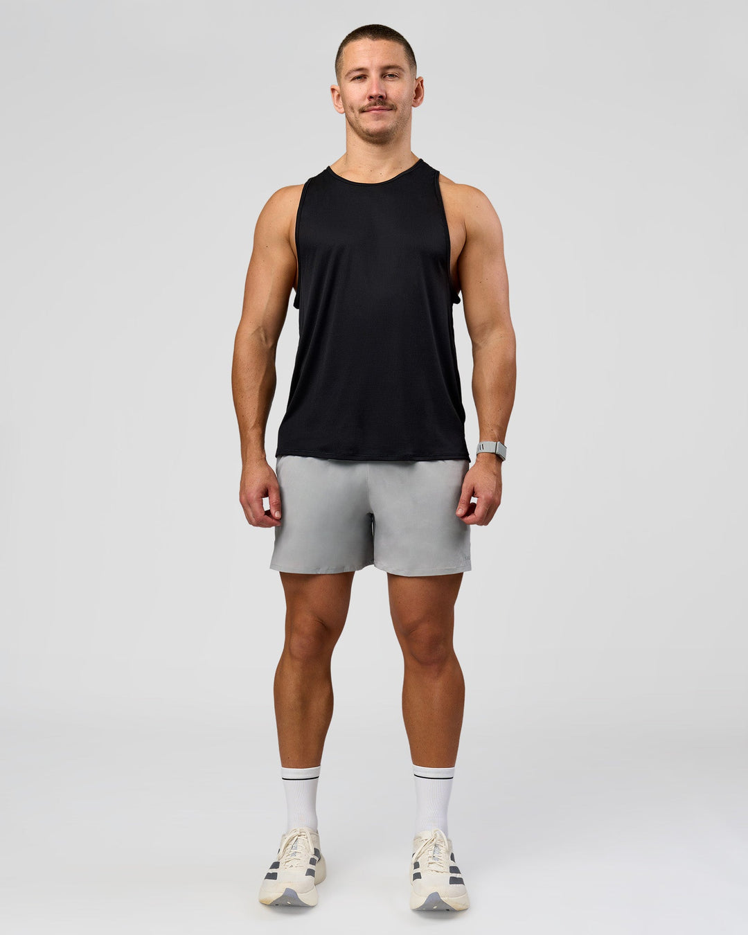 Man wearing Pace 5" Lined Running Short - Alloy | Model:Jaiden | Size:L - view 5