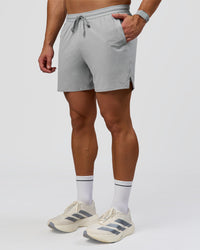 Man wearing Pace 5" Lined Running Short - Alloy | Model:Jaiden | Size:L | Thumbnail Index: 5