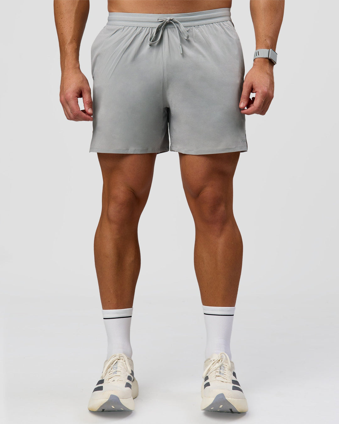 Man wearing Pace 5" Lined Running Short - Alloy | Model:Jaiden | Size:L - view 7