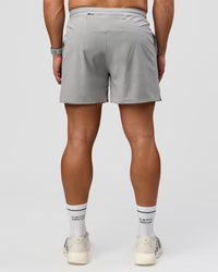 Man wearing Pace 5" Lined Running Short - Alloy | Model:Jaiden | Size:L | Thumbnail Index: 10