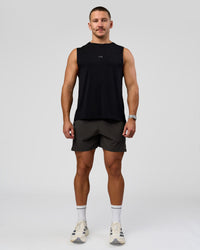 Man wearing Pace 5" Lined Running Short - Black-Onyx | Model:Jaiden | Size:L | Thumbnail Index: 9