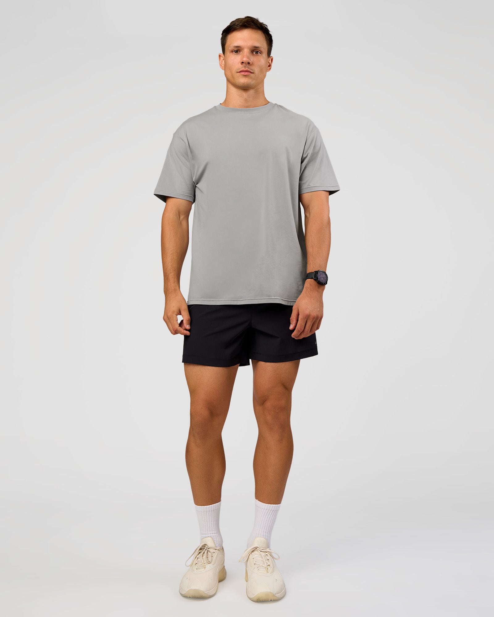Man wearing Rep 5'' Training Short  - Black | Model:Liam | Size:L