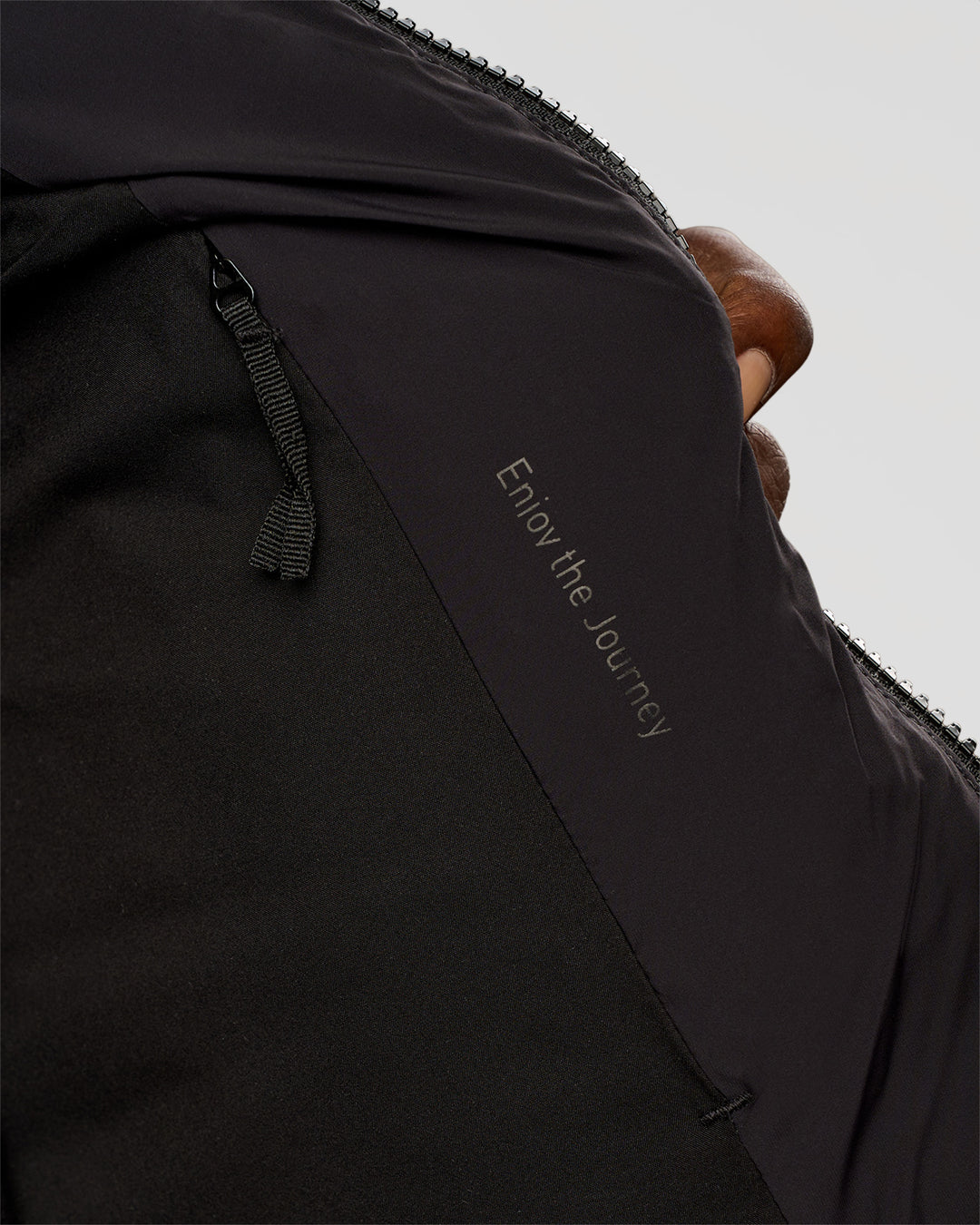 Man wearing Base Puffer Vest - Black | Model:Okello | Size:L - view 6