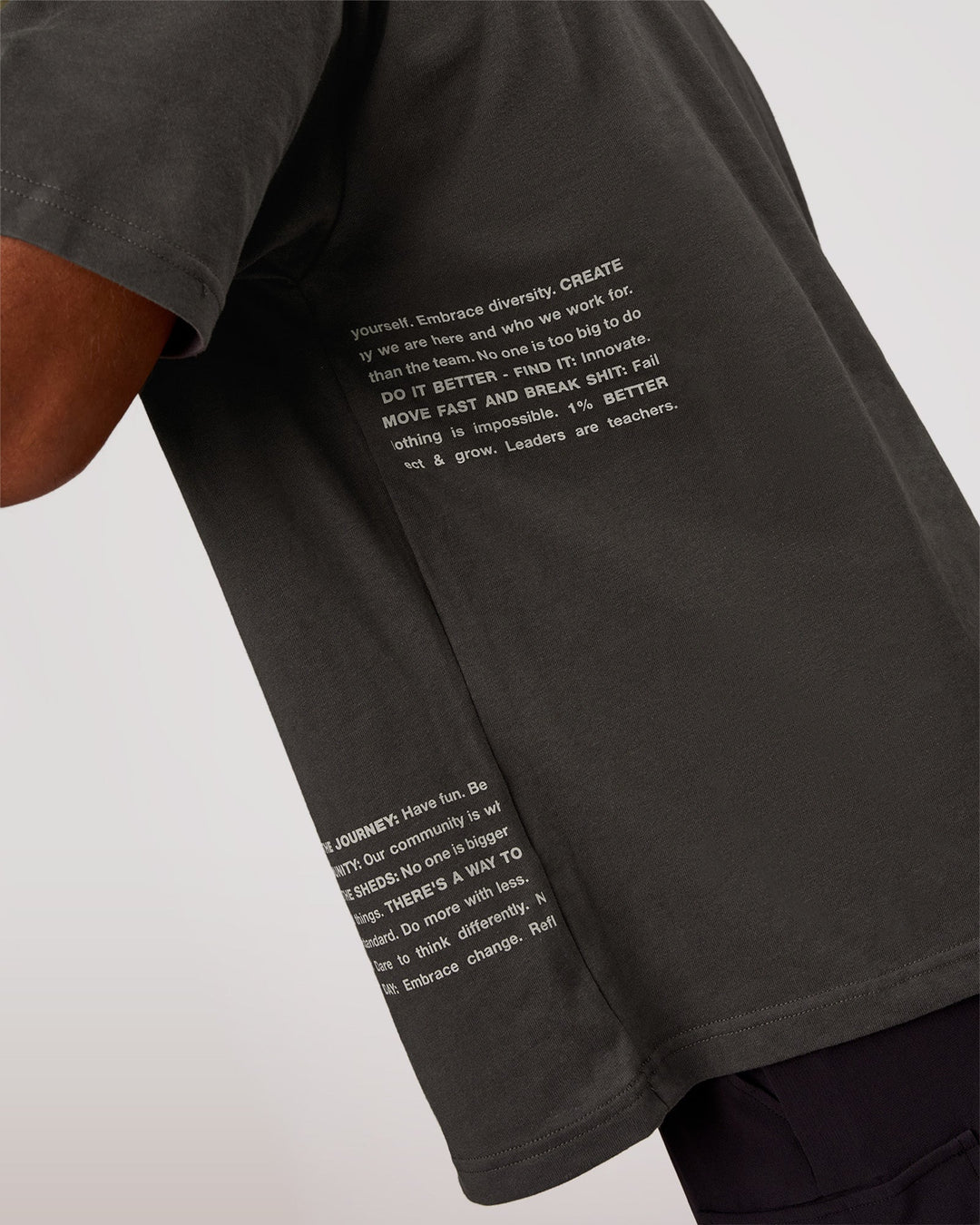 Man wearing Block Heavyweight Oversized Tee  - Onyx-Alloy | Model:Xav | Size:L - view 7