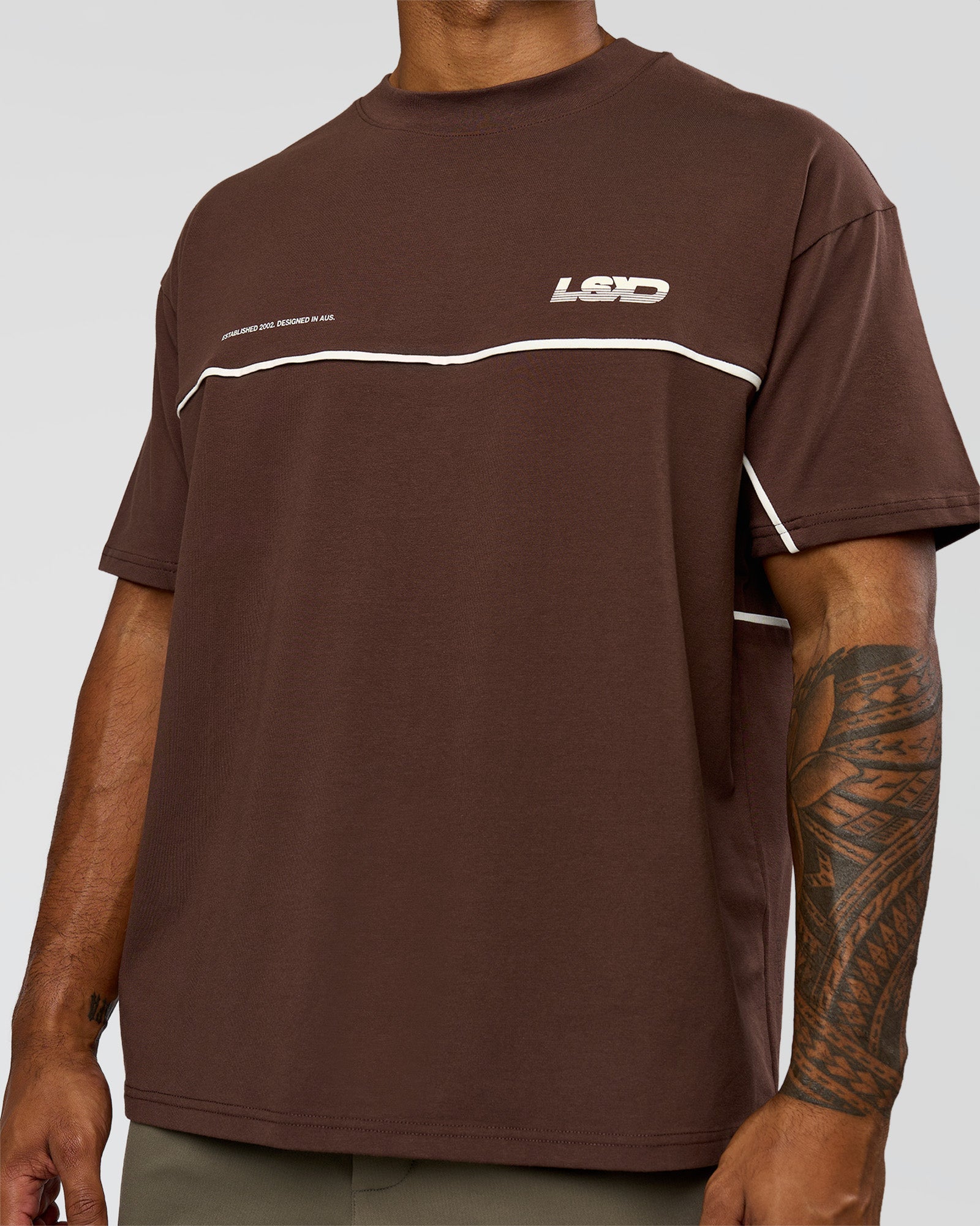 Inline Heavyweight FLXCotton Oversized Tee - Hot Chocolate-Off