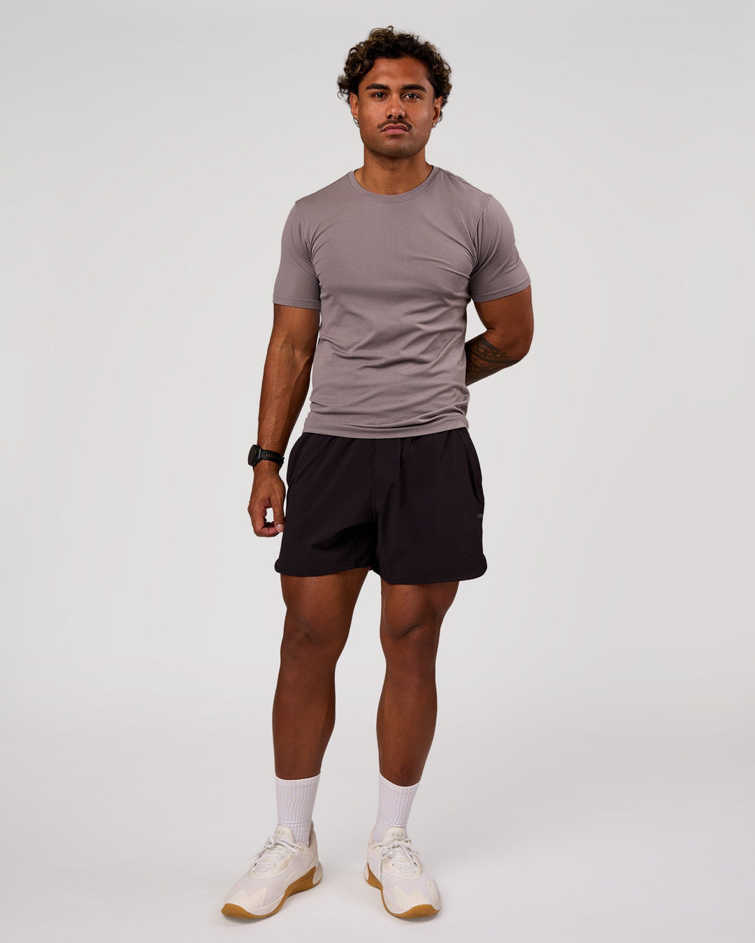 Man wearing Lift 6" Short - Black-Reflective | Model:Xav | Size:L - view 3
