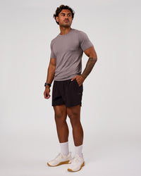Man wearing Lift 6" Short - Black-Reflective | Model:Xav | Size:L | Thumbnail Index: 3