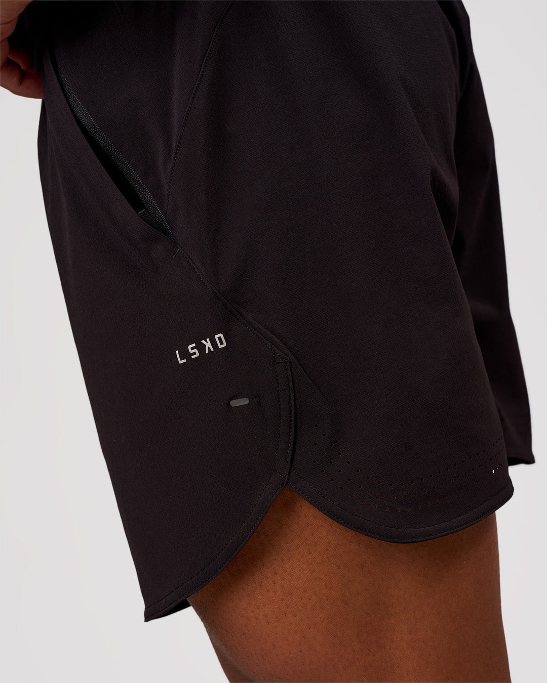 Man wearing Lift 6" Short - Black-Reflective | Model:Xav | Size:L - view 7