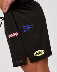Man wearing Pace 5" Lined Running Short - Game Plan Black | Model:Xav | Size:L | Thumbnail Index: 1