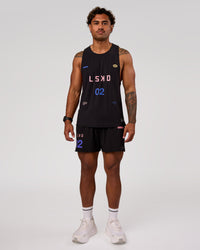 Man wearing Pace 5" Lined Running Short - Game Plan Black | Model:Xav | Size:L | Thumbnail Index: 7