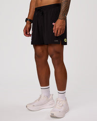 Man wearing Pace 5" Lined Running Short - Game Plan Black | Model:Xav | Size:L | Thumbnail Index: 10